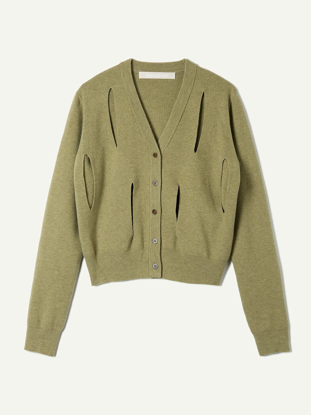 leinwände Ribbon Tie Cardigan / Green