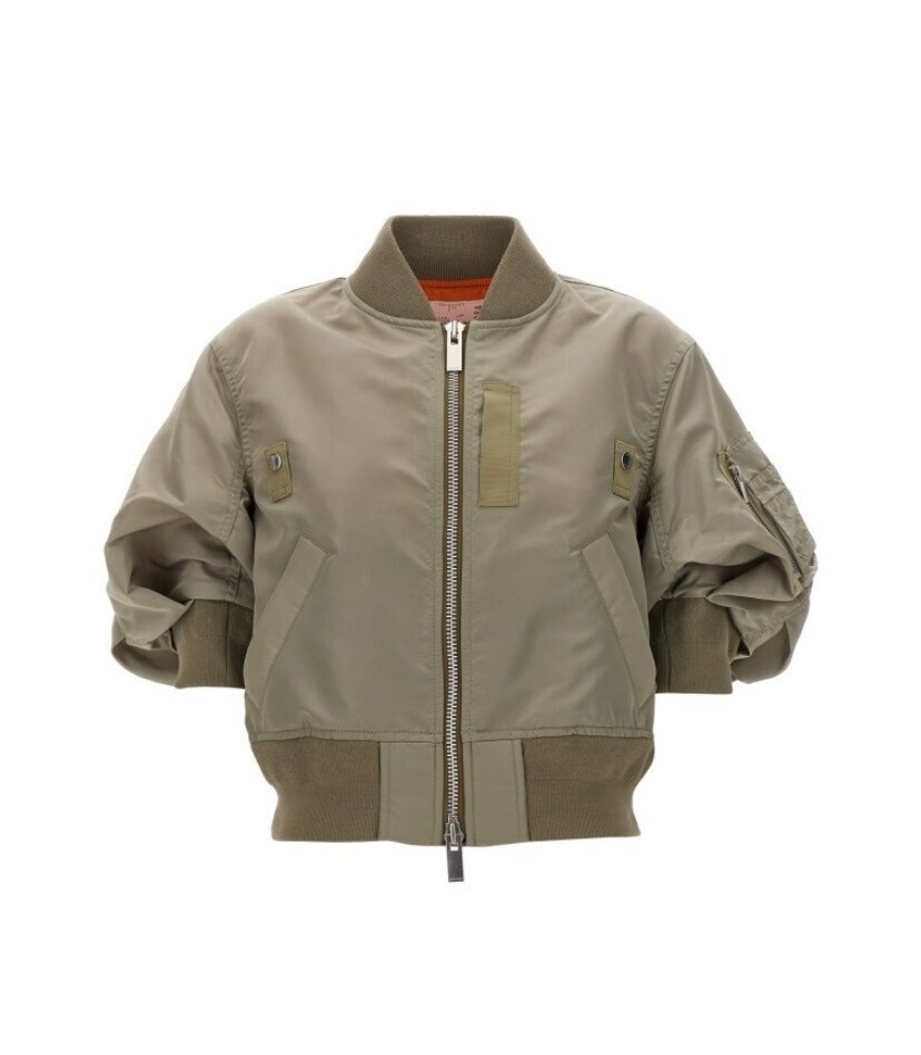 Sacai 3/4 sleeve bomber jacket
