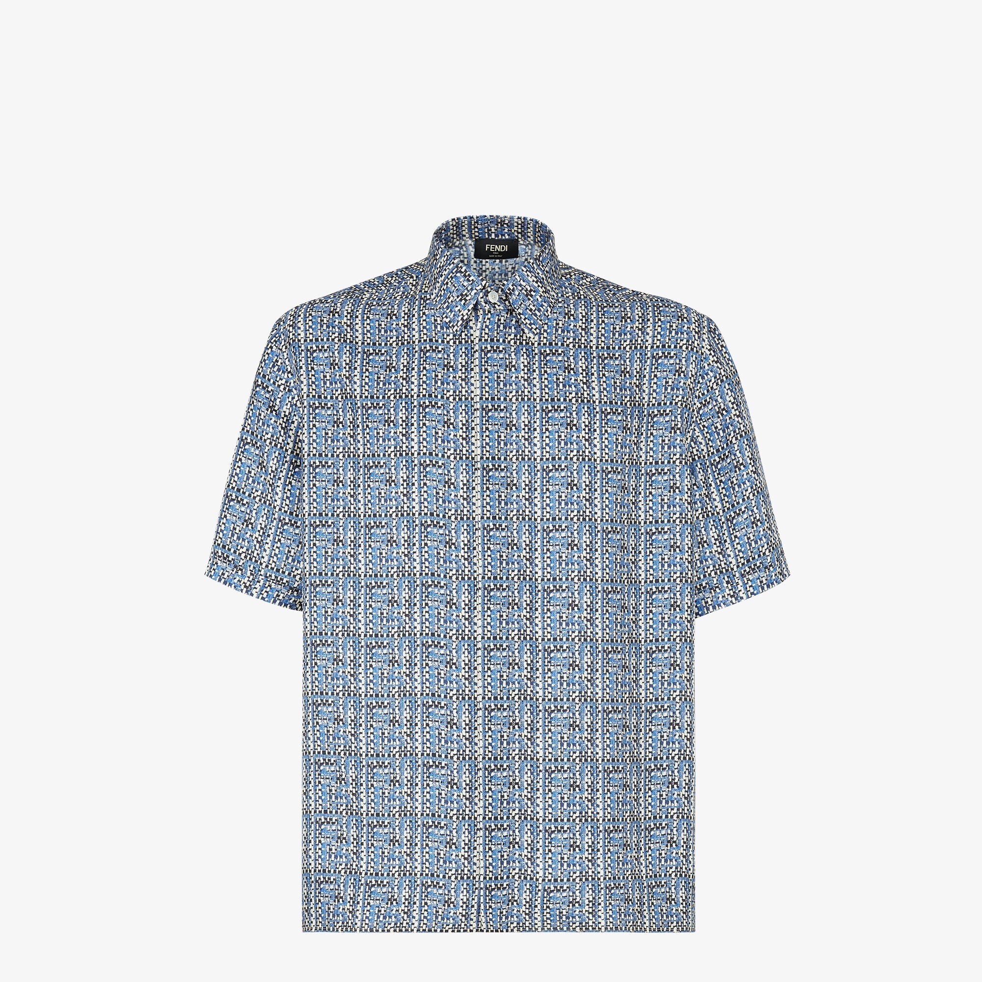 FENDI ブルーFFシルク シャツ
