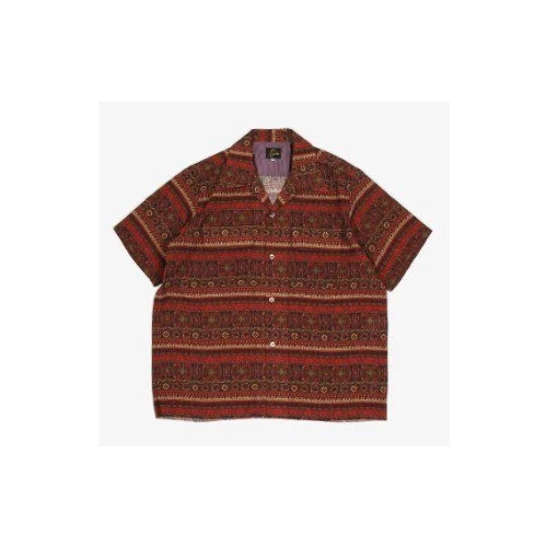 NEEDLES C.O.B. S/S CLASSIC SHIRT POLY CLOTH/BATIK PT. BRO