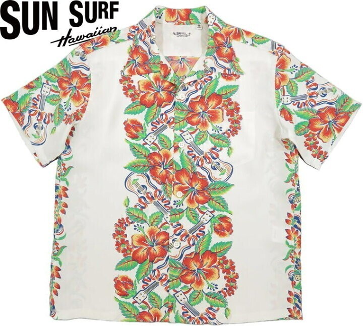 SUN SURF RAYON HAWAIIAN SHIRT“BLESSING GIFT FROM HAWAII” CREVELING