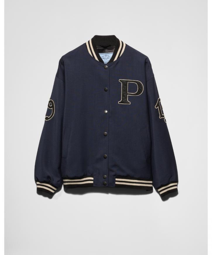 PRADA パッチ付 キッドモヘア ボンバージャケット
