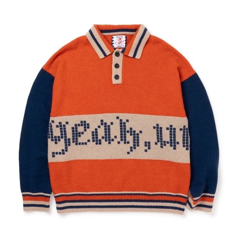 SON OF THE CHEESE "Yeah um no" Knit ( ORANGE )