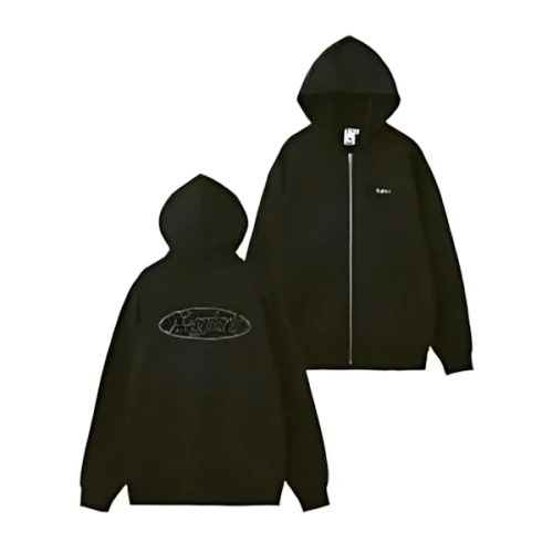 X-girl LOGO STITCHED ZIP UP SWEAT HOODIE X-girl