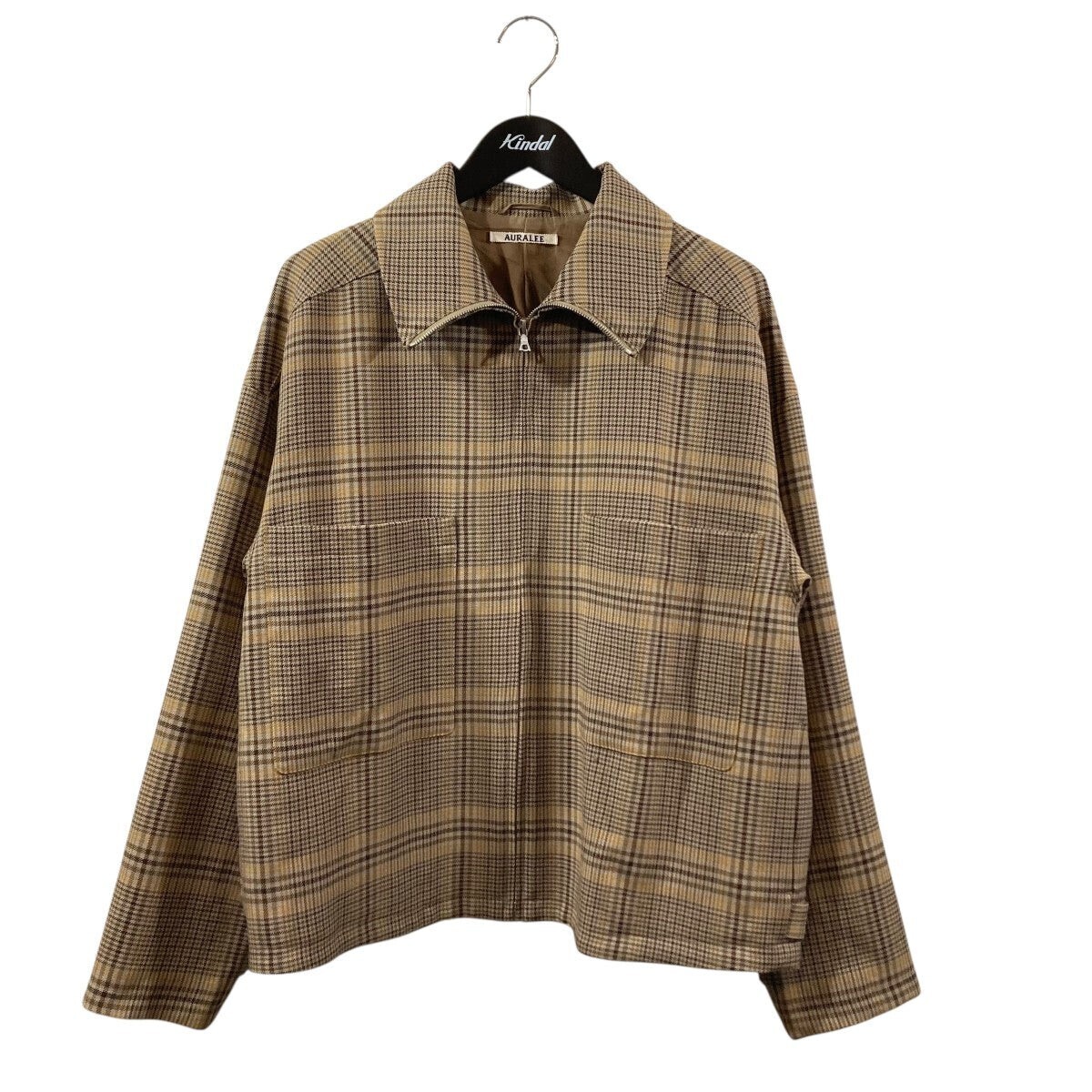 AURALEE WOOL SERGE CHECK ZIPUP BLOUSONチェックジップアップブルゾン