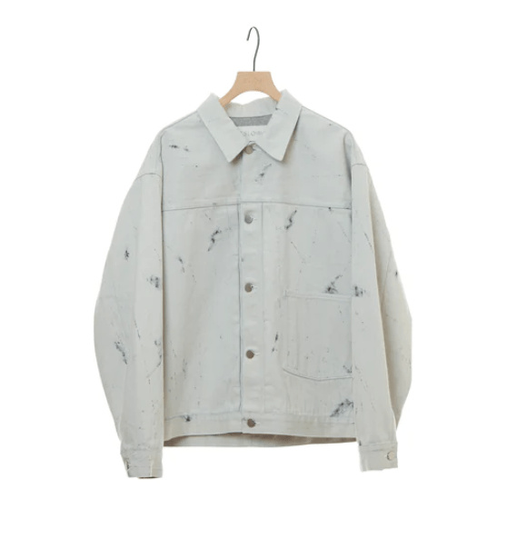 ESLOW 24SS MENS BLEACHED DENIM OVERSIZED JACKET