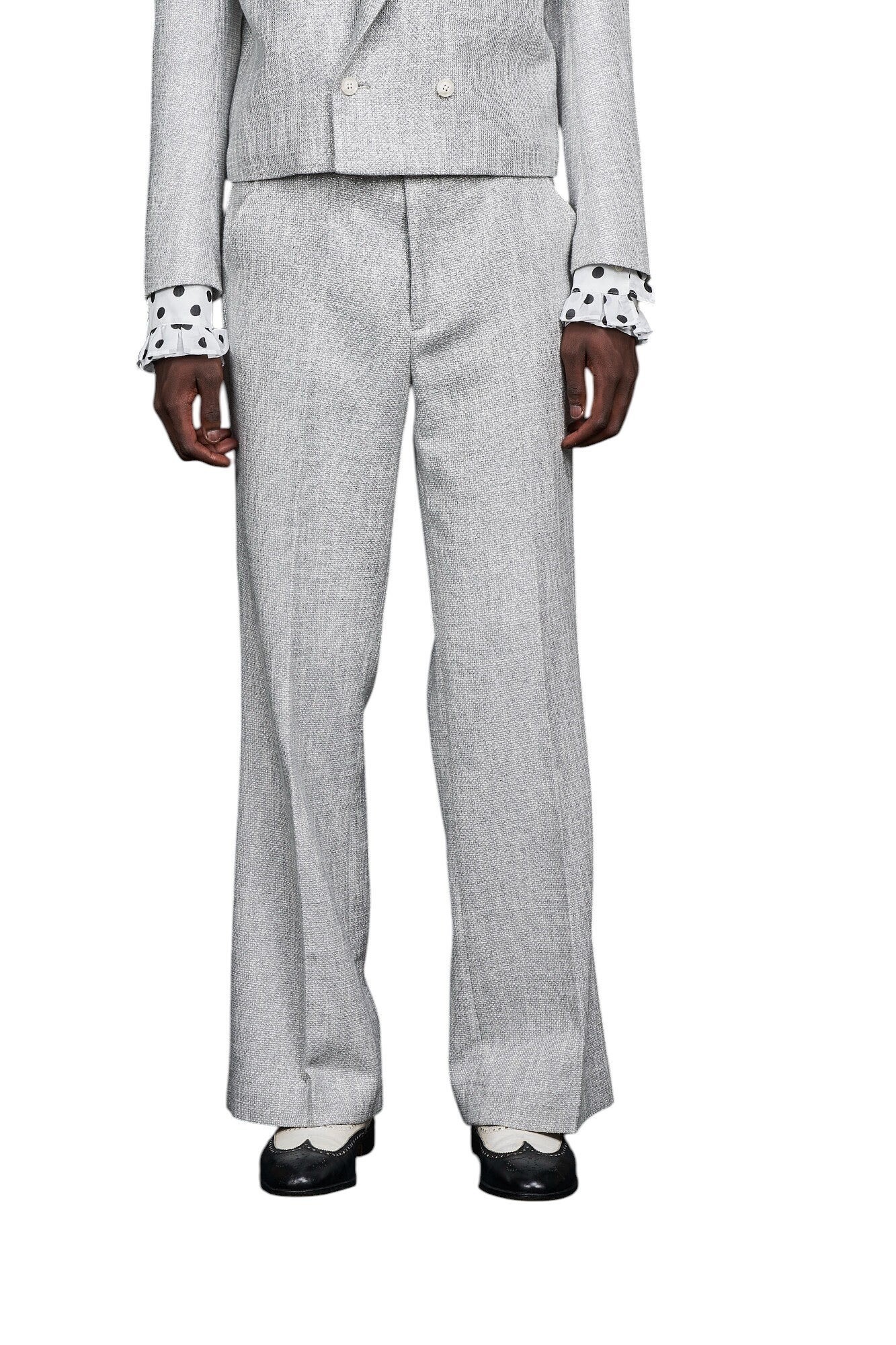 GALAABEND 80’ semi wide leg Slacks SILVER