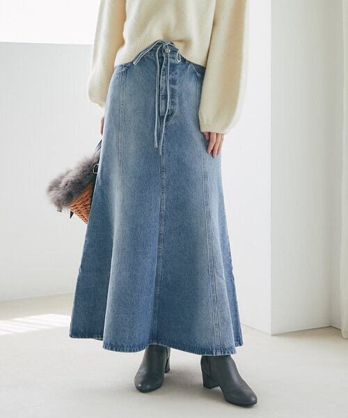 La boutique BonBon リボンデニムマーメイドマキシスカート