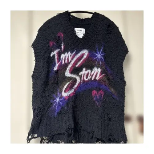 Doublet AIRBRUSH RECYCLED COTTON KNIT VEST