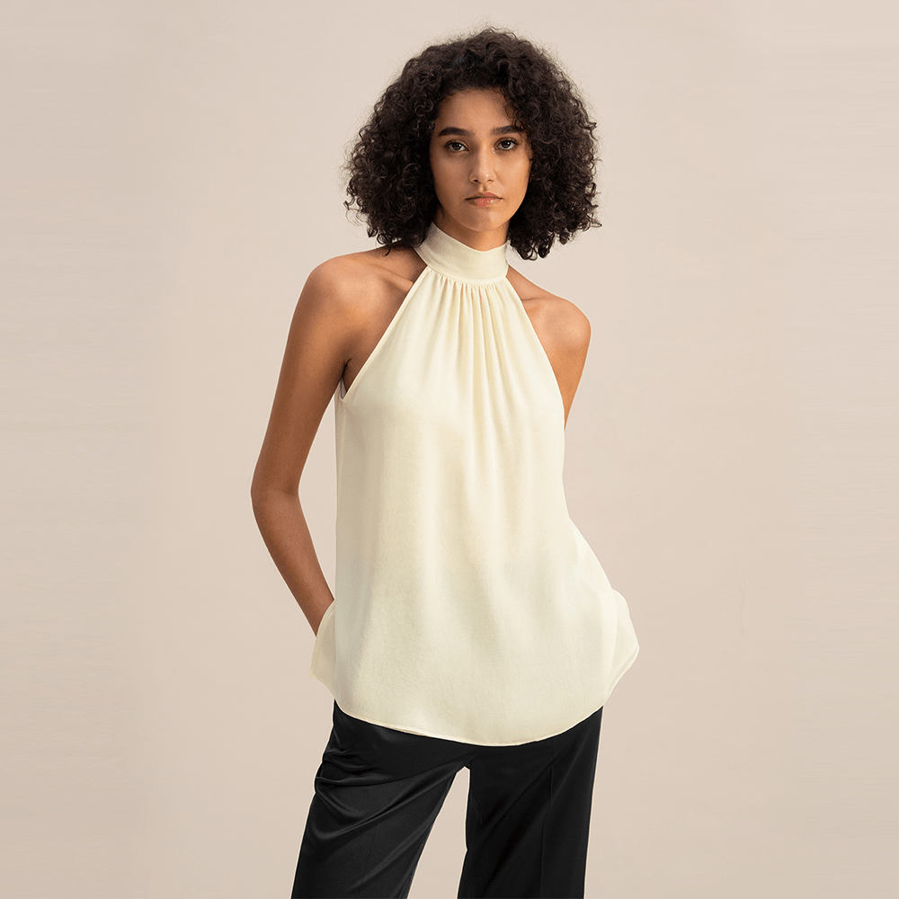 LILYSILK LILYSILK ジョーゼット ホルターネック ブラウス