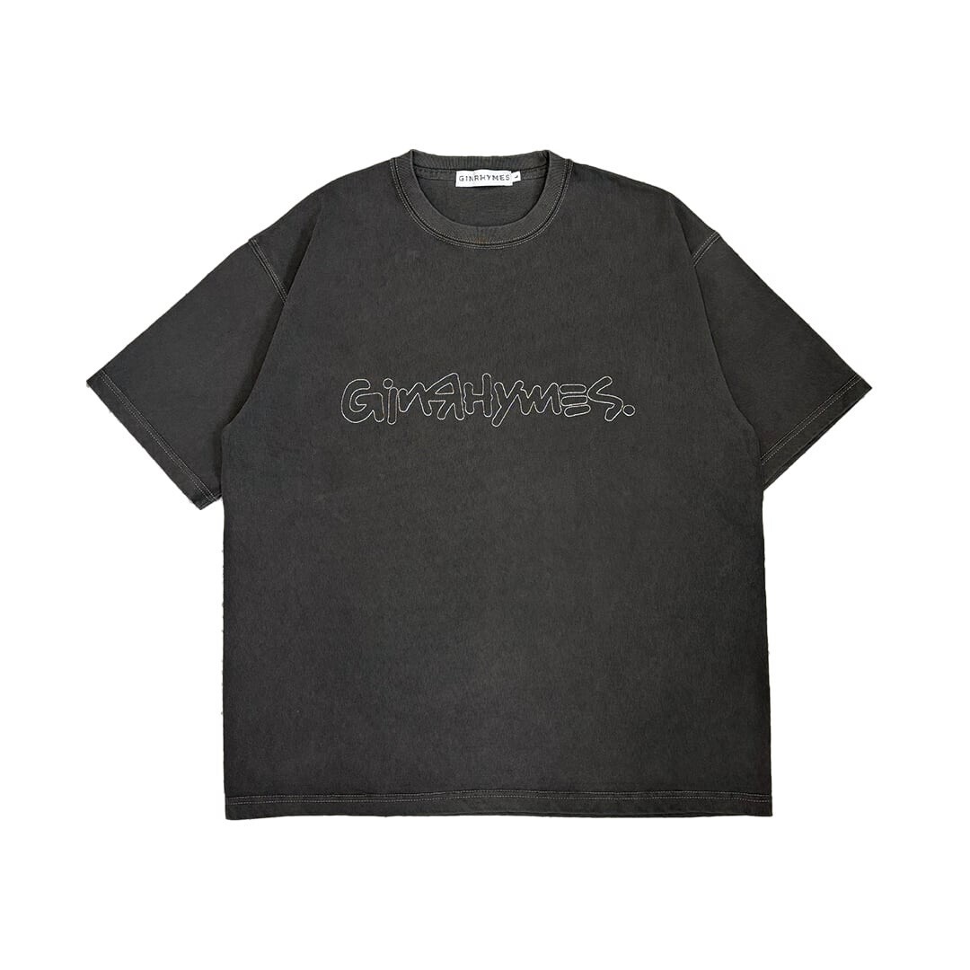 GINRHYMES "ORIJINAL LOGO STITCH"T-SHIRTS/CHACOL