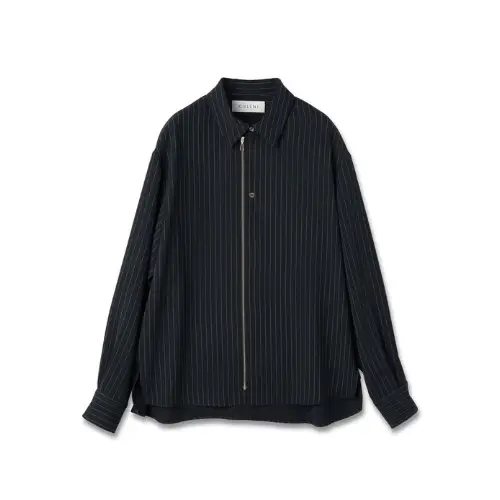CULLNI Stripe Double Cloth Zip Up Shirt