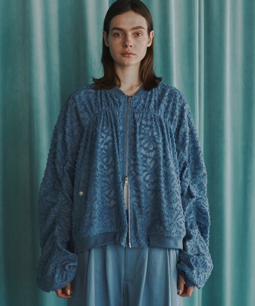 seyto See through lace gather blouson / シースルーレースギャザーブルゾン