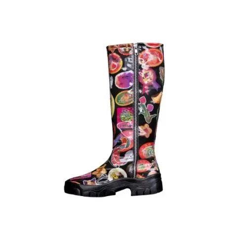LEEANN HUANG Fruit Sticker Lenticular Knee Boots