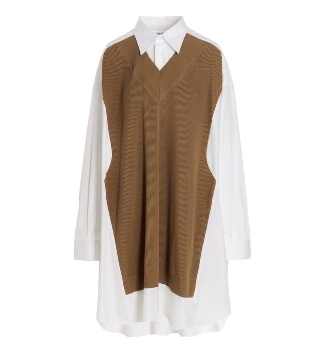 Maison Margiela ニットレイヤード シャツドレス