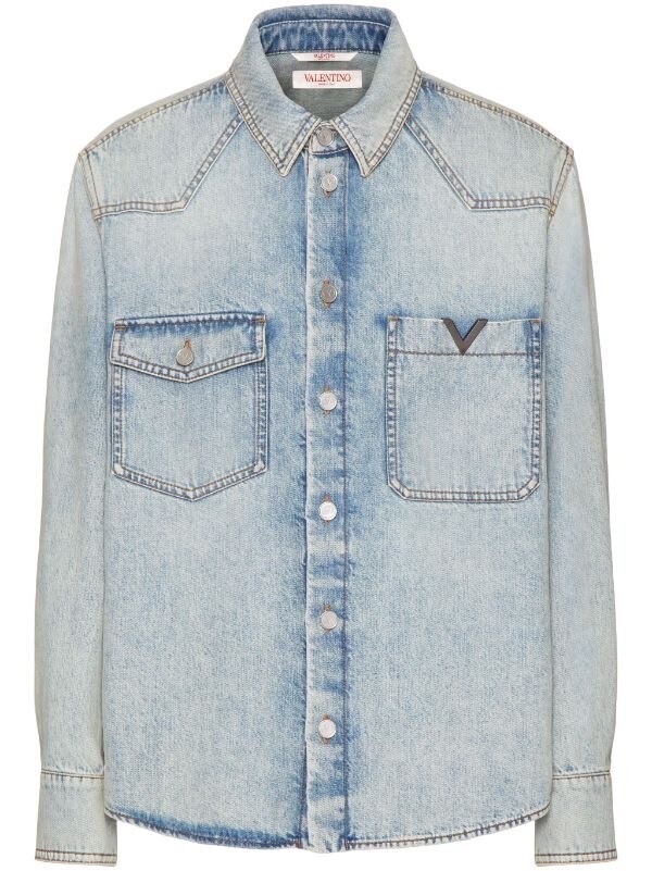Valentino Garavani カットアウト デニムシャツ