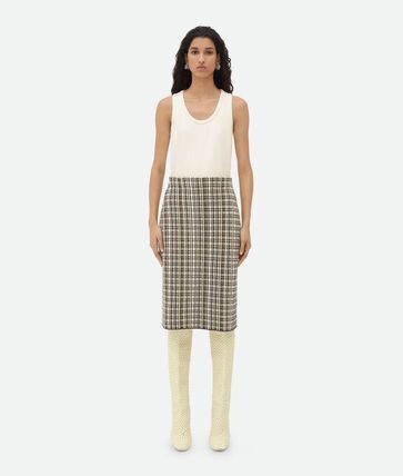 Bottega Veneta コットン ビスコース チェック スカート
