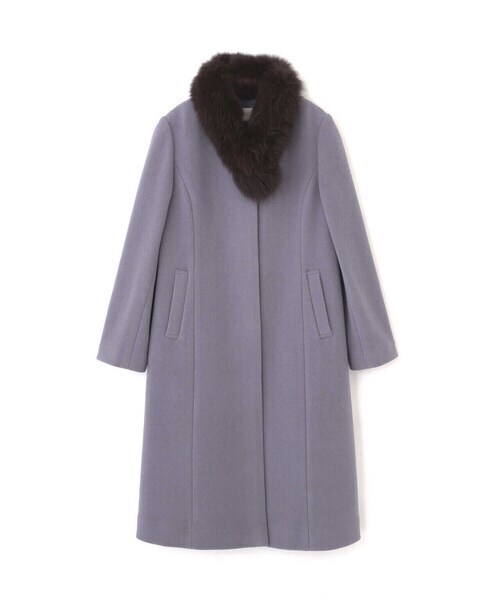 PROPORTION BODY DRESSING Ｗモッサファー付きノーカラーフレアコート