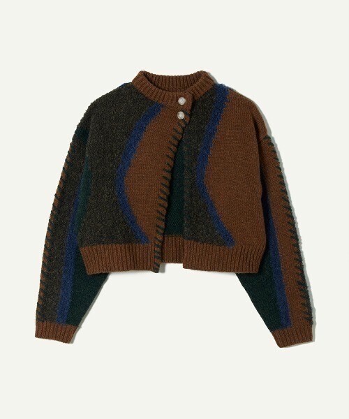 leinwande Intarsia Patchwork Cardigan