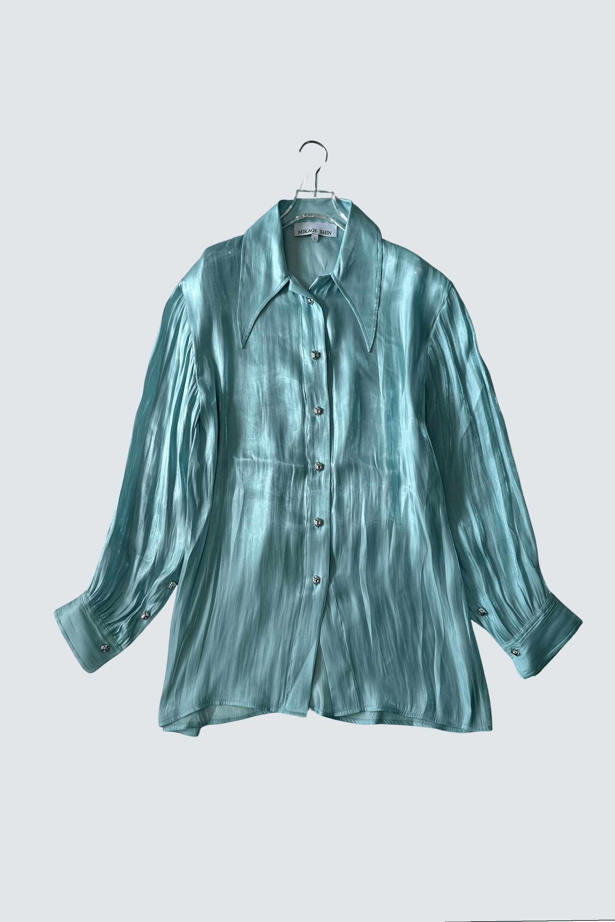 MIKAGE SHIN Aqua Textured Sheer Shirt