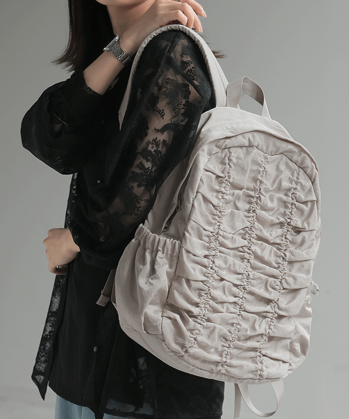 HUG.U ギャザー撥水リュック【bags040】