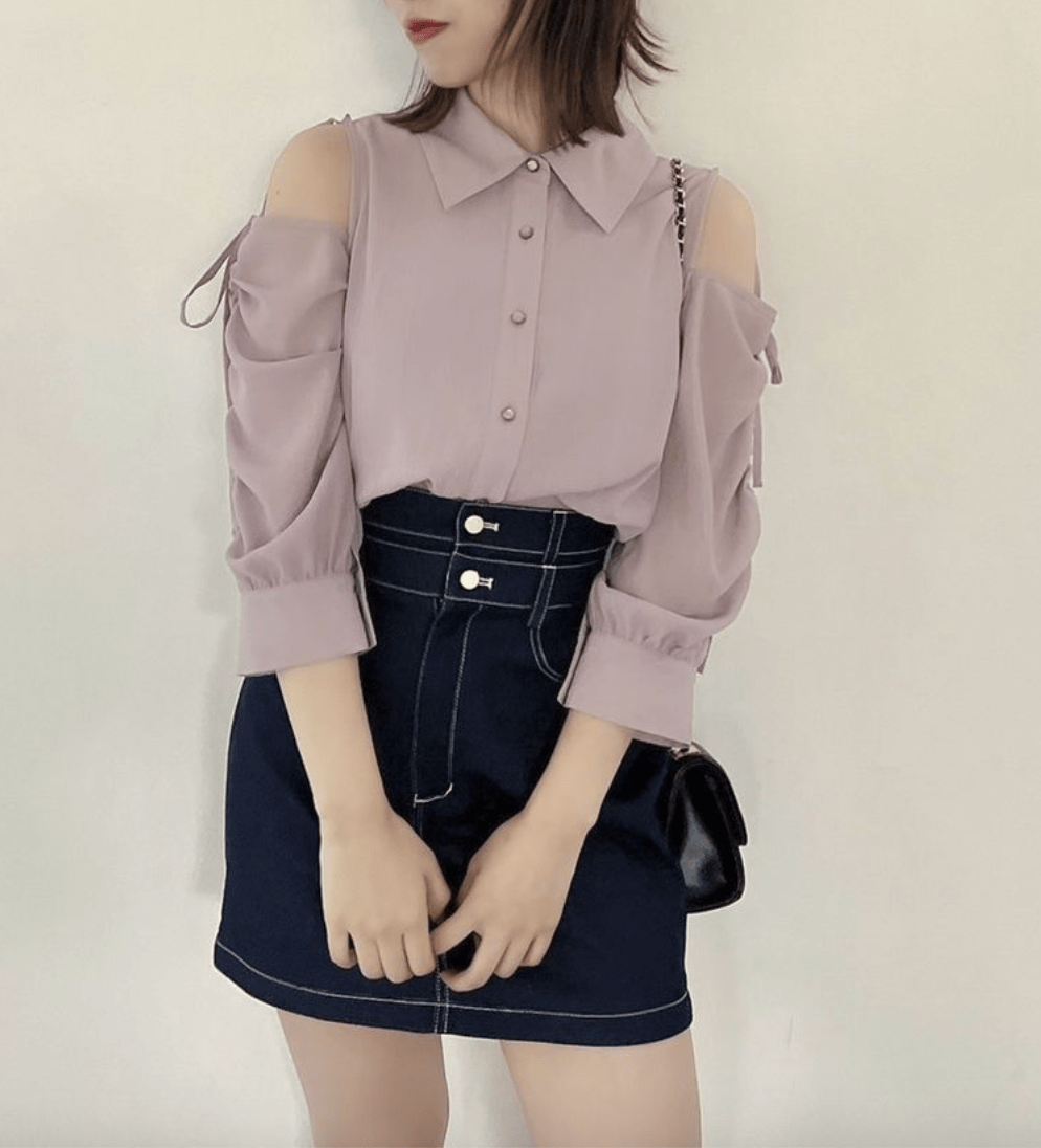 dazzlin シアーシャツドッキングTOPS