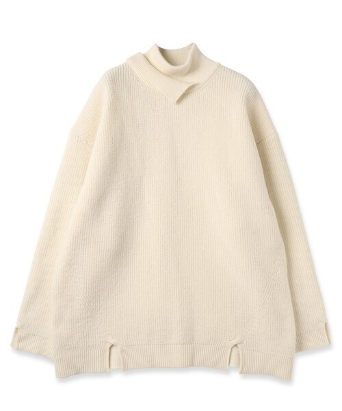 CULLNI 23-AW-040 Double High Neck Slit Knit