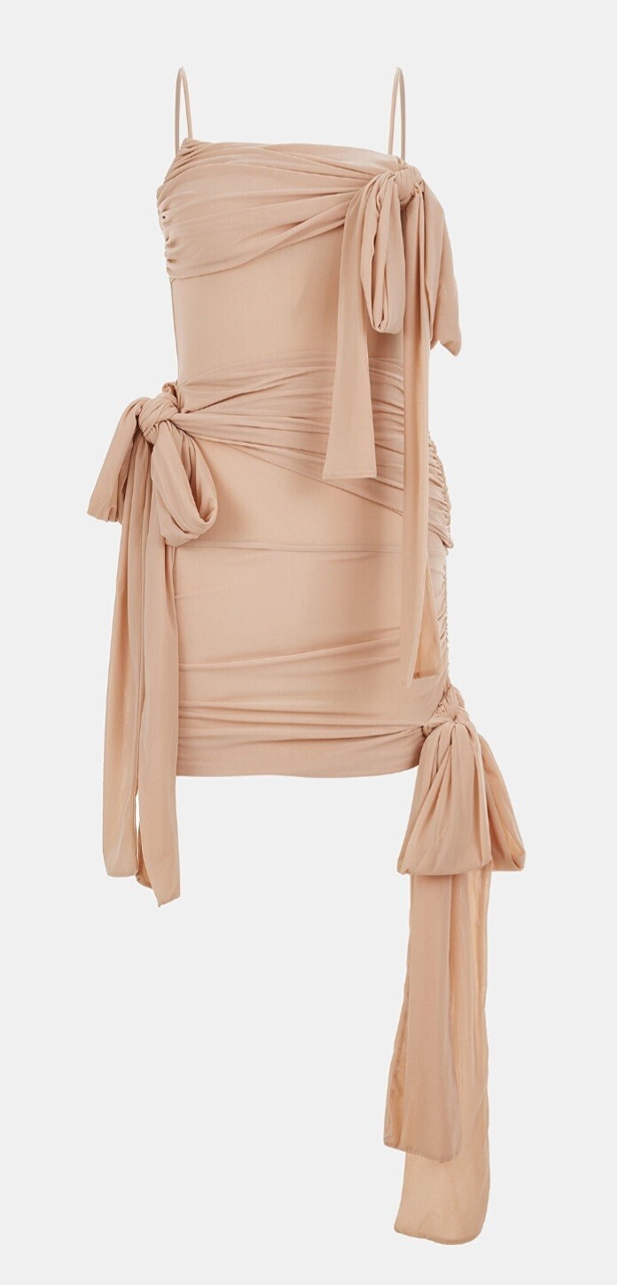 Blumarine bow-embellished gathered minidress