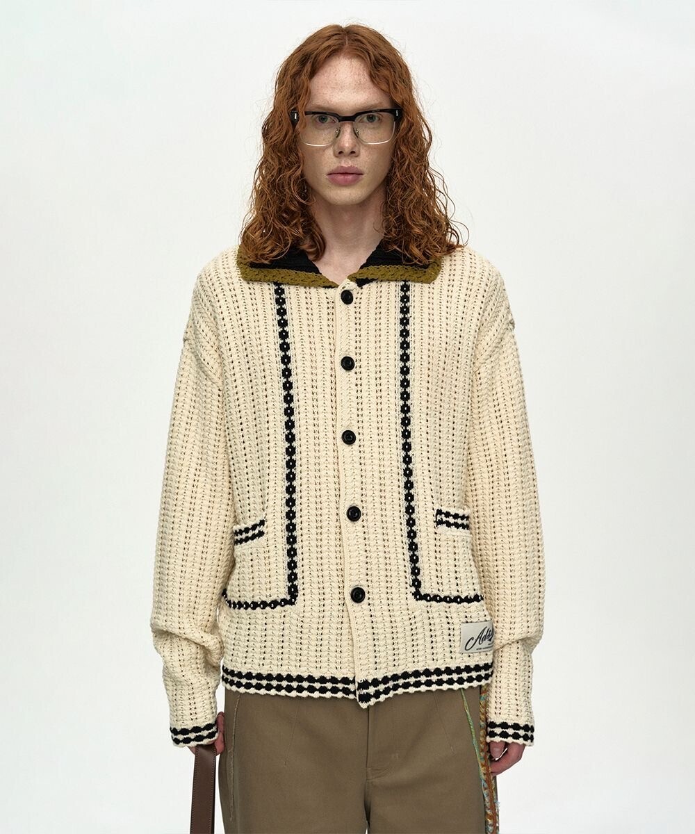 ANDERSSON BELL UNISEX NEW FANTASIA COLLAR CARDIGAN atb1414u(ECRU)