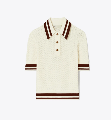 Tory Burch コットン ポインテール ポロシャツ