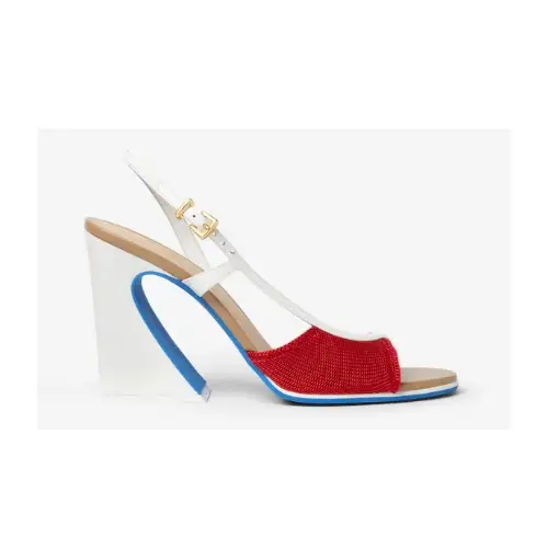 FENDI フェンディ アルコ ホワイトレザー ハイヒールサンダル