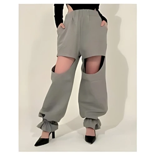 KISS THE CLUB open denim pants