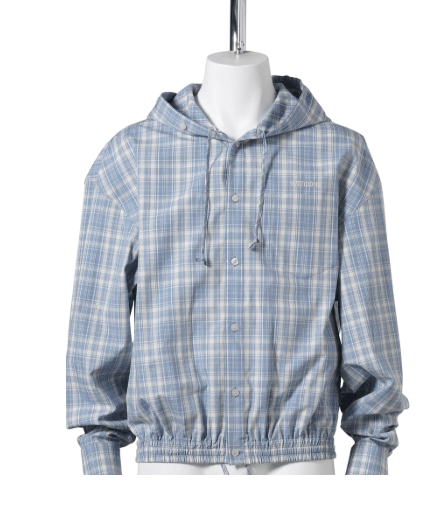 WE11DONE SKY PLAID HOOD SHIRT / SKY