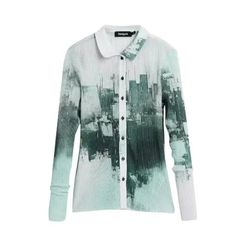 Desigual 都市景観プリーツシャツ