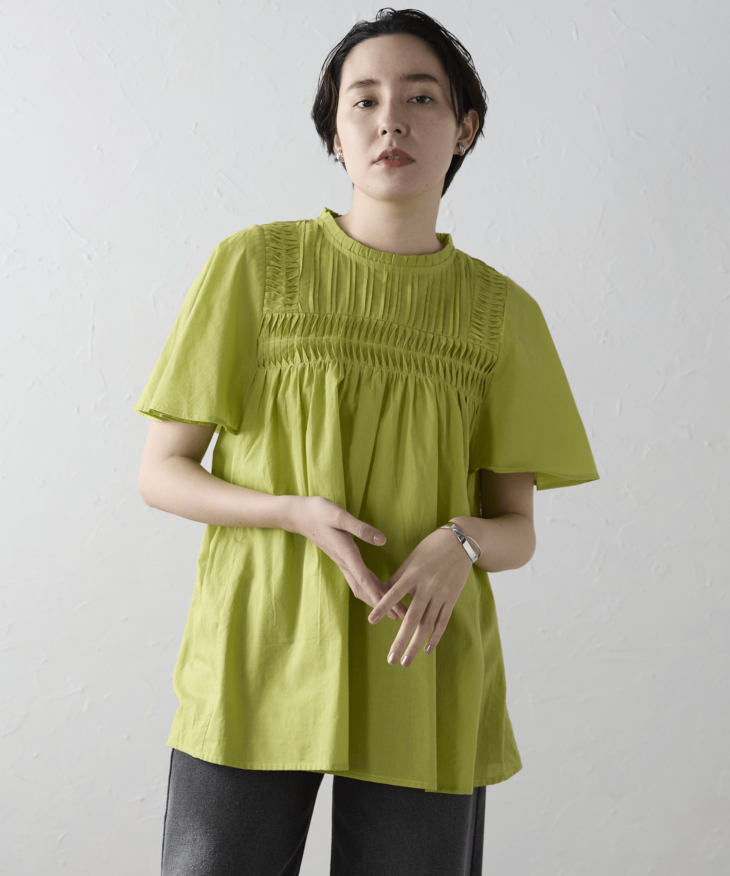 SOTT India cambric pintuck blouseインドキャンブリックピンタックブラウス