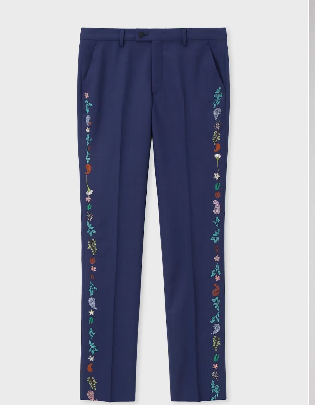 Paul Smith ウールホップサック エンブロイダリー テーパード トラウザーズ