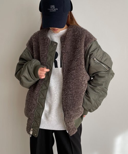 CANAL JEAN RCW BLUE LABEL(ブルーレーベル)リバーシブルボア切替MA－1