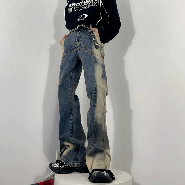 76STREET Washed Flare Denim Jeans