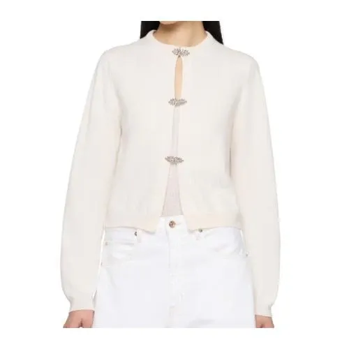 BARRIE Strass Button Cashmere Cardigan