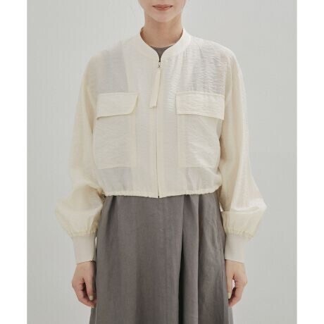 SALON adam et rope' シアーシャツクロップドブルゾン