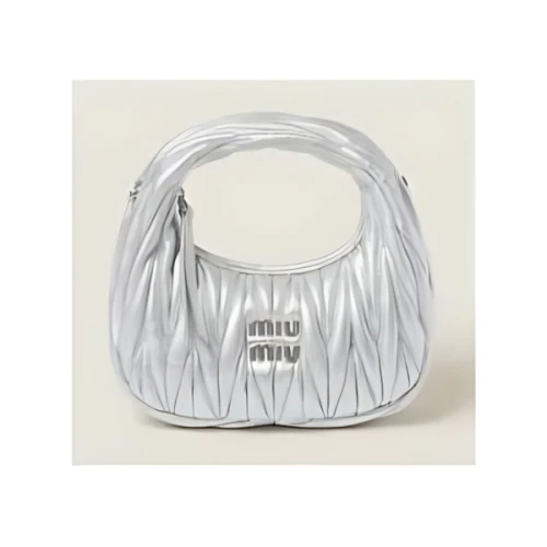 MIU MIU Wander matelassé nappa leather hobo mini-bag