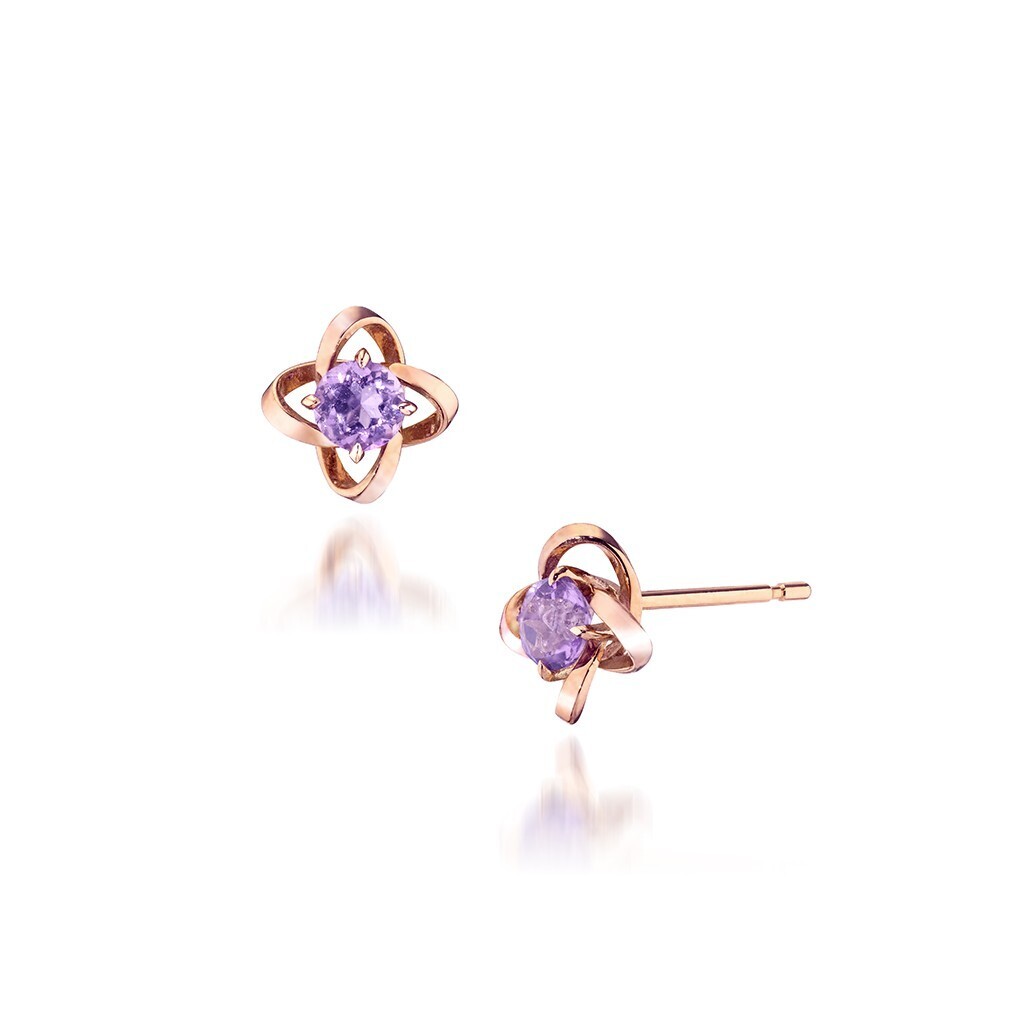 STAR JEWELRY K10 ピアス FOUR RAYED FLOWER