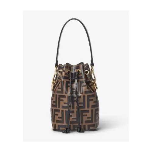 FENDI モン トレゾール ブラウンレザー ミニバッグ