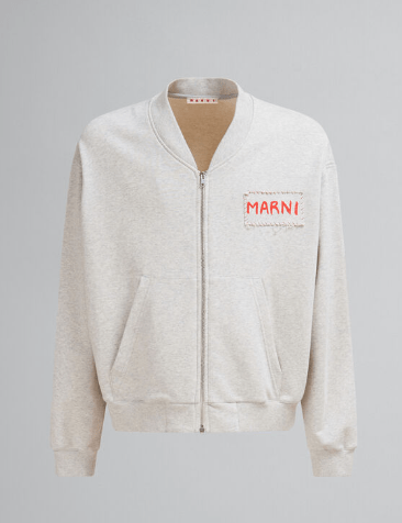MARNI グレー マルニパッチ メランジコットン製 ボンバー