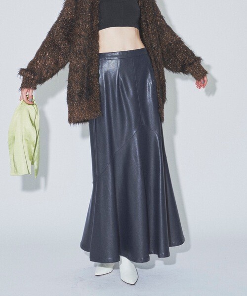 yae Faux leather long skirt