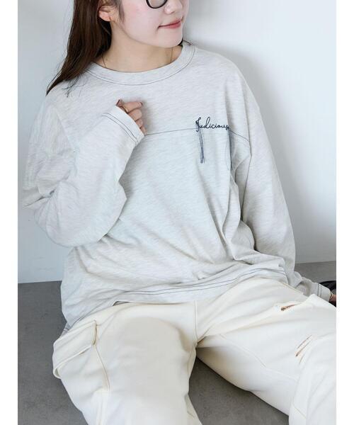 ehka sopo ロゴ刺繍ロンT