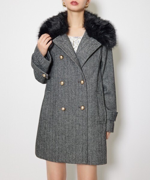 rienda Aラインステンカラーコート 秋服