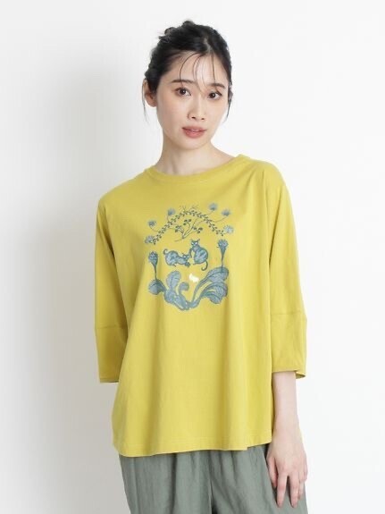 SUPER HAKKA SUPER　HAKKA×さかたきよこ　30／－天竺「april」プリントTシャツ