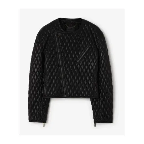 BURBERRY クロップド レザー ラバリー ジャケット