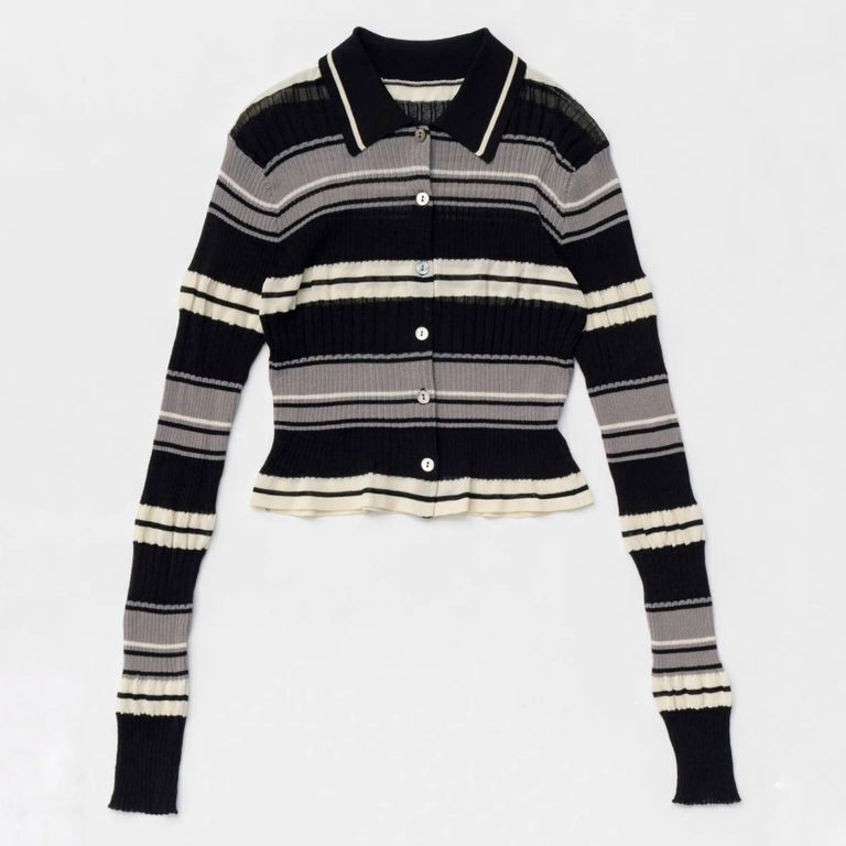 MAISON SPECIAL Multi Border Cardigan